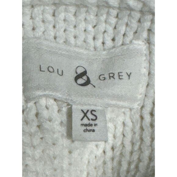 Lou & Grey Loop Stitched Knit White Sweater Raglan Sleeve Women’s XS - Picture 5 of 7